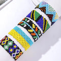 Bohemian Style Statement Beaded Bracelets Handmade Colorful Wide Seed Beads Bracelets