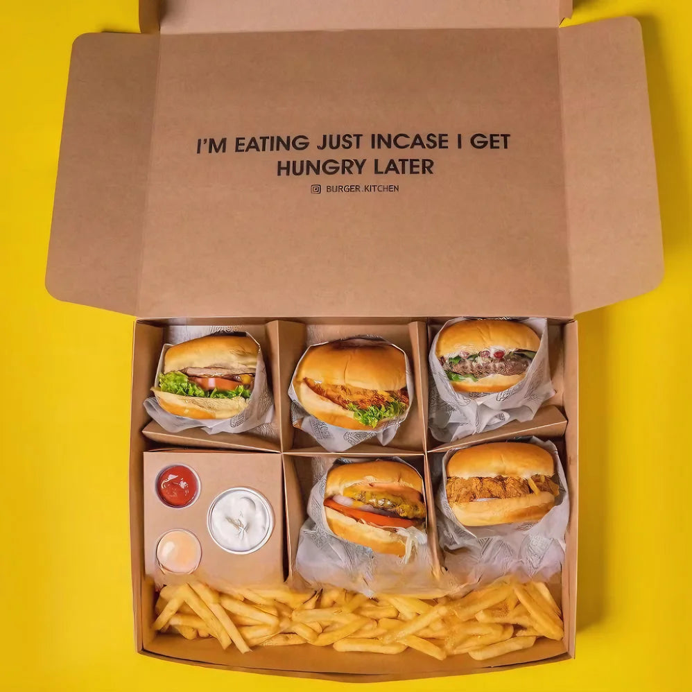 Disposable Kraft Food Container Hot Food Box Packaging With logo Fried Chicken French Fries Burger Takeway Food Box
