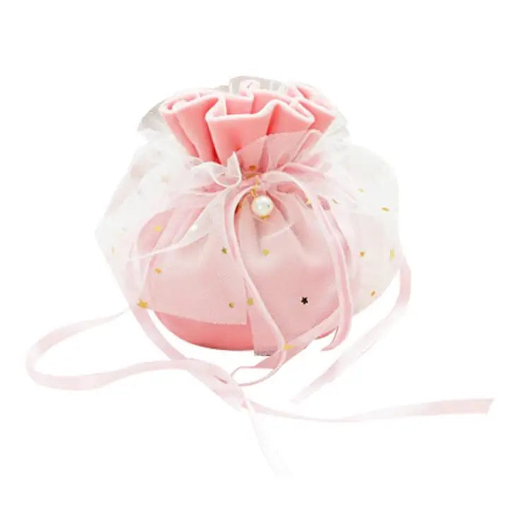 2700334 new fashional soft velvet fabric drawstring christmas gift candy bag for promotion