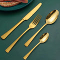 Besteck Luxury 4Pcs Fork Spoon Knife Set Wedding Silverware Restaurant Flatware Sets Stainless Steel Gold Cutlery Set