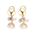 Creative Blue Metal Cartoon Horse with Rainbow Cloud Fashionable Keychain Pendant