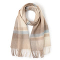 Wholesale New Style  Wool Plaid Scarf Winter Warm Plaid Tassel 100% Wool Winter Scarf