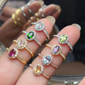 Good Price 925 Sterling Silver Natural Gemstone Oval Cut Gold Plated Engagement Luxury Fashion Women's Jewelry Ring