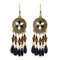 2023 Vintage Bohemian Jewelry Ethnic Colorful Statement Alloy Dangle Earrings Acrylic Beads Tassel Drop Earrings