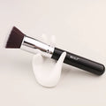 Luxury Blending Powder Brush Black Wood Handle Synthetic Hair Face Flat Top Kabuki Foundation Brush Private Label
