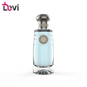 Devi Cylindrical Glass Perfume Bottles 100ml Luxury Aluminum Alloy Cap Customizable Color Refillable Empty Container Pump
