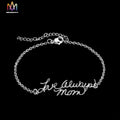 Love Mon Engraved Gift Mother and Daughter Bracelets En Acier Inoxydable Bracelet Femme