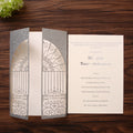 Cheap Custom Color Silver Glitter Laser Cut Door Gate Cover Invitation Card for Birthday Sweet 15