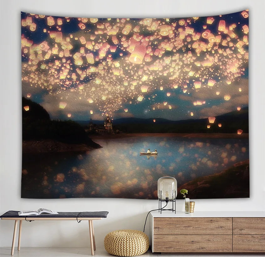 Beautiful Landscape Tapestry Natural Scenery Tapestry Wall Bedspread Bohemian Home Decor