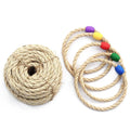 Natural Hemp Rope Ring Outdoor Game Toy Throwing Rings Fun Target Toys  Wooden Ring Toss Yard Game Outdoor Toy