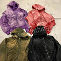 OEM Custom 500 Gsm Heavyweight Stone Acid Wash Hoodies High Quality Distressed Vintage Oversized Zip up Hoodie