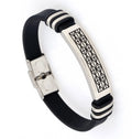 GJB154 Wholesale Etsy & Ebay Black Stainless Steel Bangle Silicone Bracelets Wristband Wrap Fine Bangle