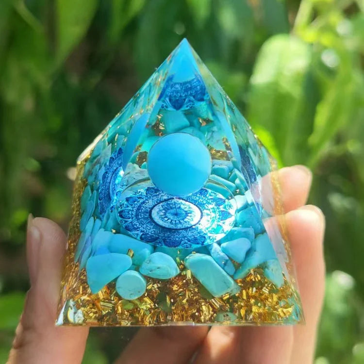 Energy Generator Orgone Pyramid Crystal Gemstone Quartz Chips Resin Organite Pyramids Healing Reiki Meditation Home Decoration