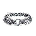 Punk Cuff European American Personality Domineering Double Dragon Dead Titanium Steel Bracelet High-end Cast Bracelet for Male