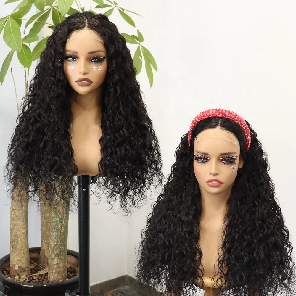 26 Inch Long Vietnamese Curly Wave Hair 250 Density Natural Human Hair Wig 4x4 Lace Closure Wigs for Women Invisible Melt Skin