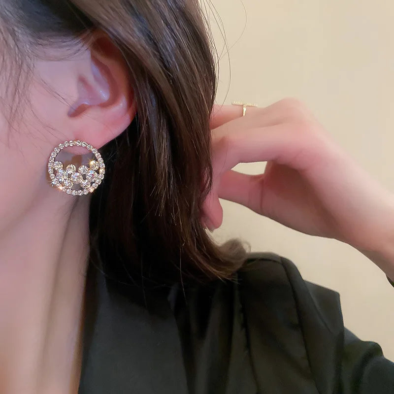 Fashion Hyperbole Designer Rhinestone Crystal Drop Earrings Jewelry Wholesale 2022 Honeycomb Dangle Earrings For Women Girls