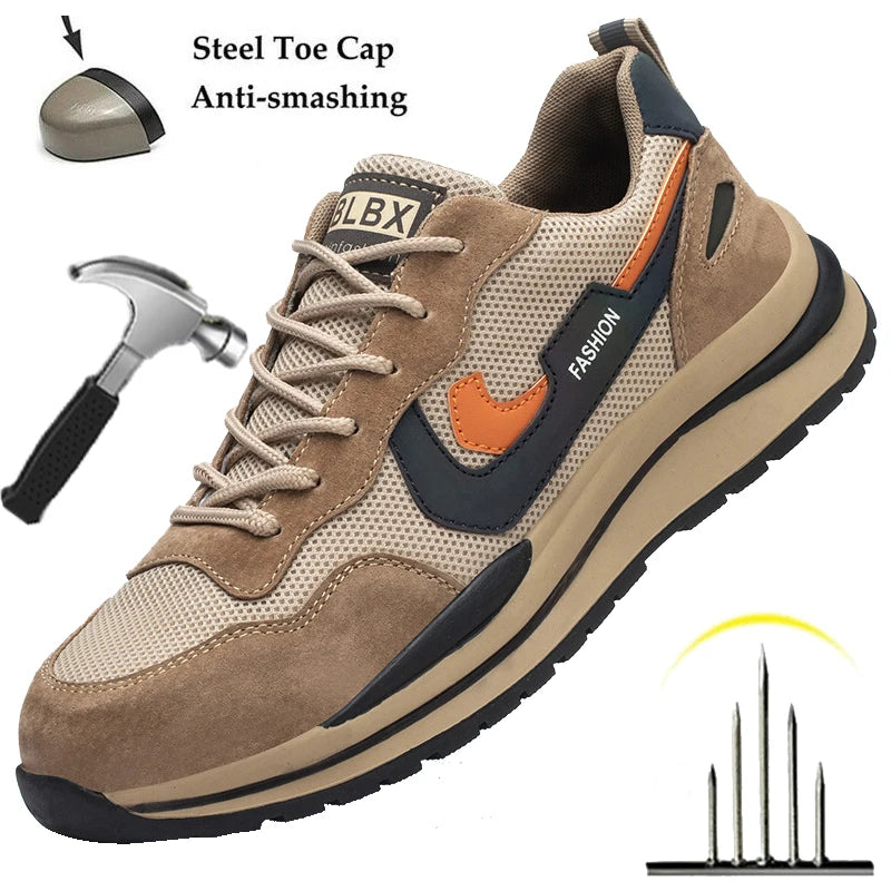 DianSen Zapatos De Seguridad Lightweight Mens Womens Steel Toe Anti-Punctur Indestructible Boots Safety Boot Wear-resisting 6-12