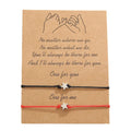 Customized Simple Design Leather Cord String Bracelet Couple Gold Star Charm Adjustable Lucky Red Rope Bracelet