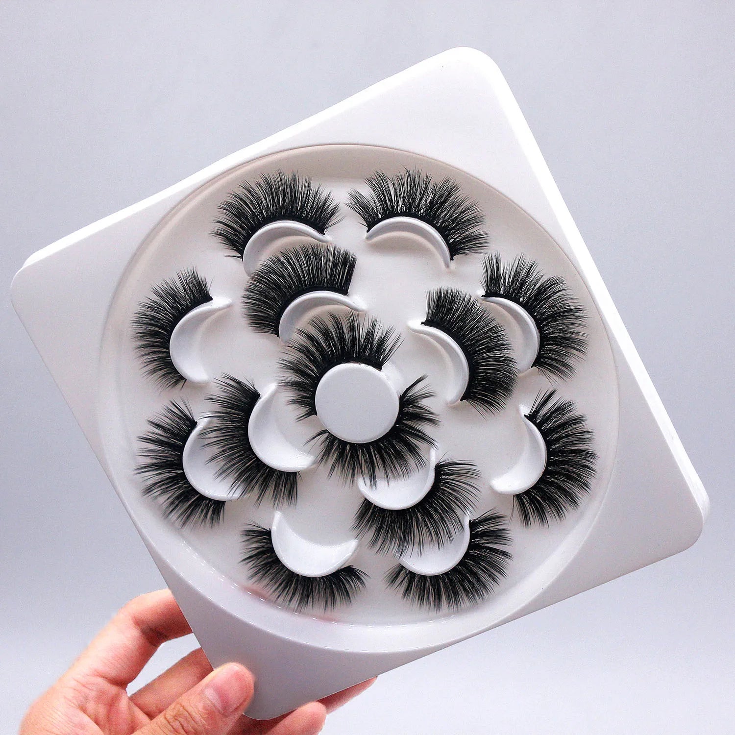 ET-10 Wholesale False Eyelashes Makeup Tools Eyelash Bracket Mink Lash Empty Tray Eyelash Package Custom Flower Mink Lash Tray