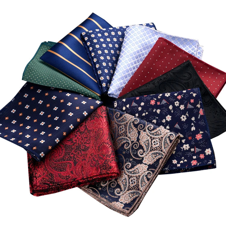 High Class Embroidery Men Silky Pocket Square Men Handkerchief for Suits
