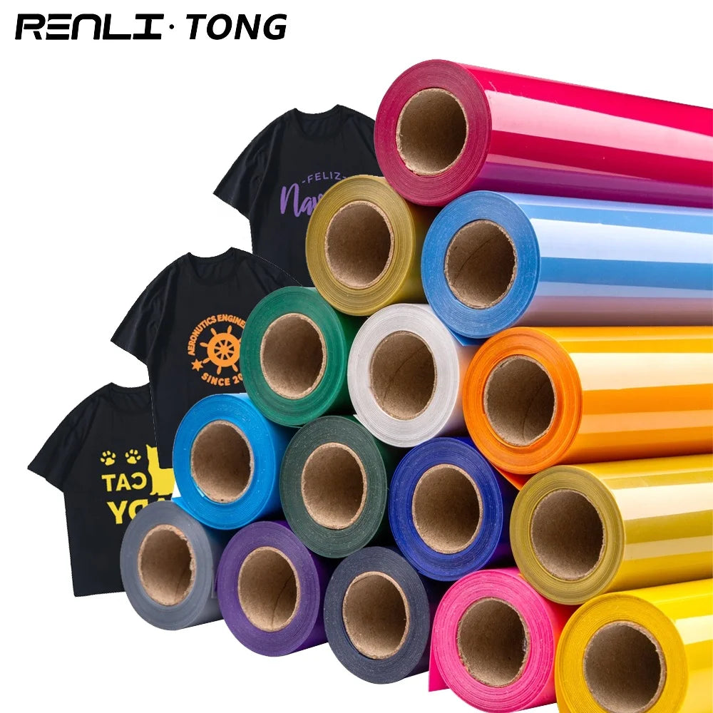 Renlitong PVC Htv Heat Transfer Wholesale Pvc Matte Without Sticky Heat Transfer Vinyl Rolls for t Shirts Iron on Vinyl