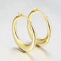 Minimalist Big Plain Bag Hoop Jewelry Psj Brass 18k Gold Plated Hooks Earrings for Women Ladies