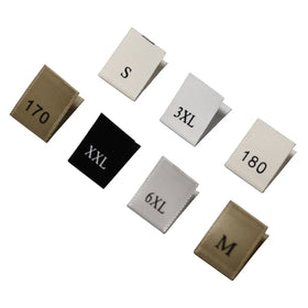 Hot Sales Polyester Woven Eco-Friendly Washable Garment Labels with Custom Logo Neck & Size Tags S/M/L/XL/XXL Sizes
