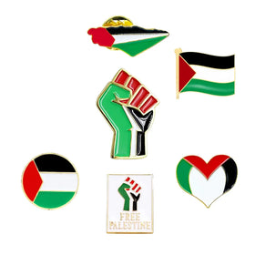 Fast Delivery National Flag Brooch Palestine Flag Lapel Pin Country Badge Brooch Palestine Pins