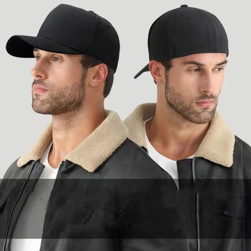 Unisex Solid Black Baseball Caps Sporty Style Fitted Casual Snapback Gorras Hip Hop Dad Hats for Men Women with Rear Sealing