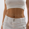 2Pcs/Set Sexy Imitated Pearl Thin Waist Chains for Women Trendy Ladies Summer Street Wear Body Jewelry Fashion Accessories Gifts