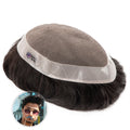 Men Wig Human Hair Toupee Fine Mono Male Wig 130% Density Durable Hair Prosthesis Toupee Men 6" Hair Replacement System for Men