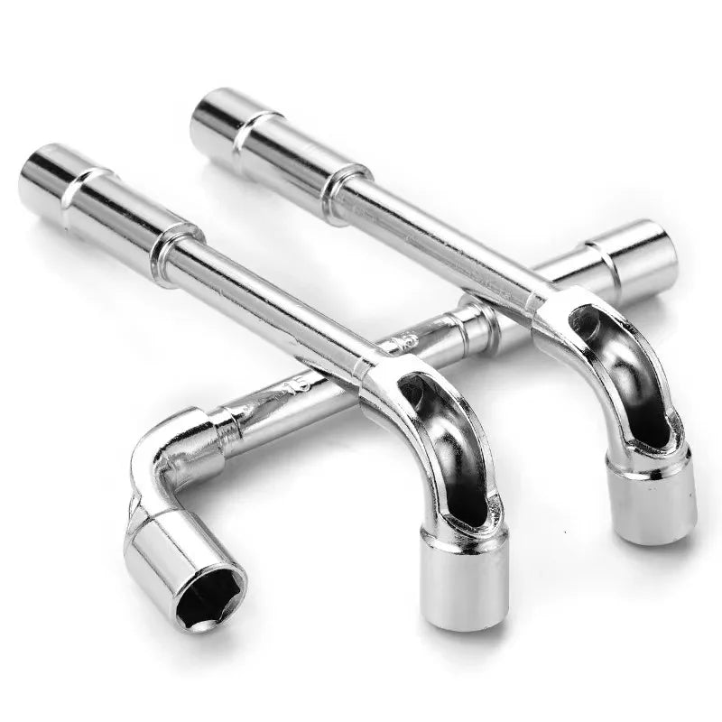 Hot Selling Double Head L-shaped Socket Wrench Auto Repair Tool Metric DIY OEM Stainless Steel Forging Handle 10 NM Max Torque