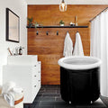Black Customized PVC Foldable Bathtub Portable Hot Bath Tub with Lid for Adults Foldable Indoor Bathroom Use