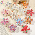QIYUE Fashionable Creative Bauhinia Grab Clips 8CM UV Print Frangipani Hair Clips Women's Hair Accessories