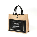 Eco-Friendly Jute Cloth Hand-Drawn Logo Printed Bag Coarse Linen Shopping Gift Bag with Letter Pattern Cotton Bags Product