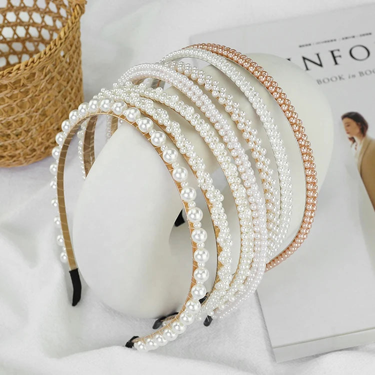 Korean Elegant Wedding Party Luxury Headband Braided Pearl Headband Women Hair Accessories