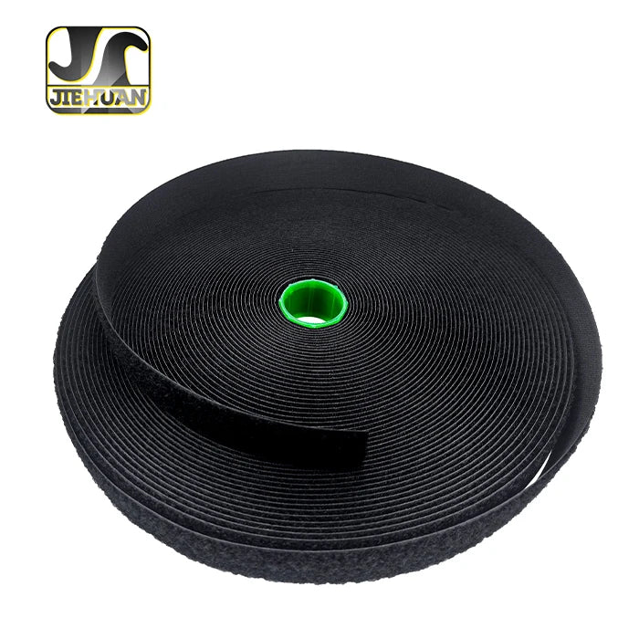 JIEHUAN 30mm Eco-Friendly Nylon Shoe Fasteners Customizable Secure Stitch-On Hook Loop Tape Bags Elastic Adhesive Sew Technique