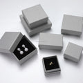 Grey Lychee Textured Jewelry Box with Lid Ring Earrings Packaging Cardboard Boxes Necklace Pendant Gift Paper Bracelet Holder