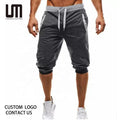 Cheap Wholesale Custom Logo Fashion New Summer Men S Casual Mid Waist Drawstring Sports Fitness Shorts