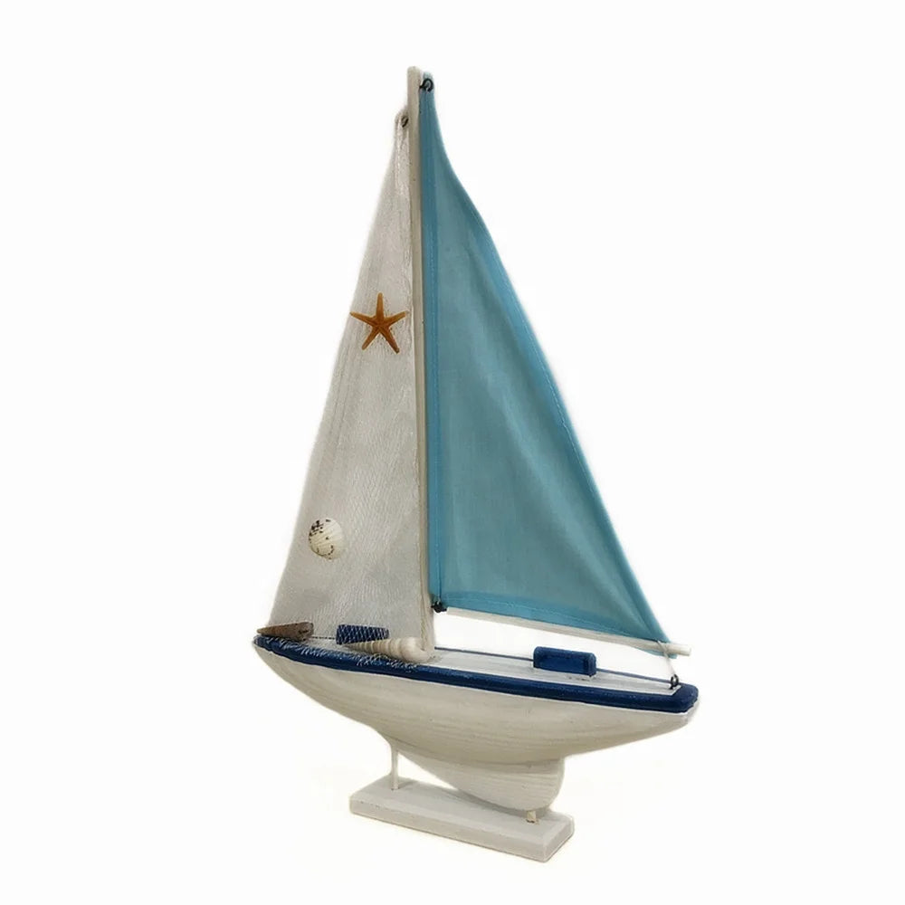 Handmade Big Wooden Model Ship for Decorations Painted Technique