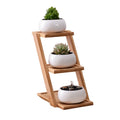 Three-Layer Bamboo Frame for Home Garden Decoration Small Flat Succulent Ceramic Flowerpot Reasonable Price Box Packing