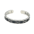 925 Sterling Silver Retro Bangles Bracelet for Men Women Heart Sutra Demon Subduing Pestle Diamond Pestle Bracelet Jewelry DIY