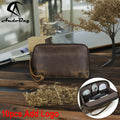 AndoBag Men Travel Clutch Bag Genuine Leather Long Wallet Phone Purse Casual Charge Cable Organizer Storage Bags 1429