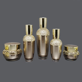 Luxury Low MOQ 30g 50g 60ml 100ml Cream Bottle in Stock Plastic Empty Gold Skincare Packaging Cosmetic Jars Container
