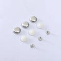Domed Sewing Loop Round Cap Silver Snap Top Washable Zinc Alloy Covered Sequins Baseball Cap Buttons