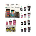 Reusable Neoprene Insulated Coffee Cup Sleeves Eco-Friendly Waterproof Insulator for Iced Coffee and Other Cold Beverages Cans