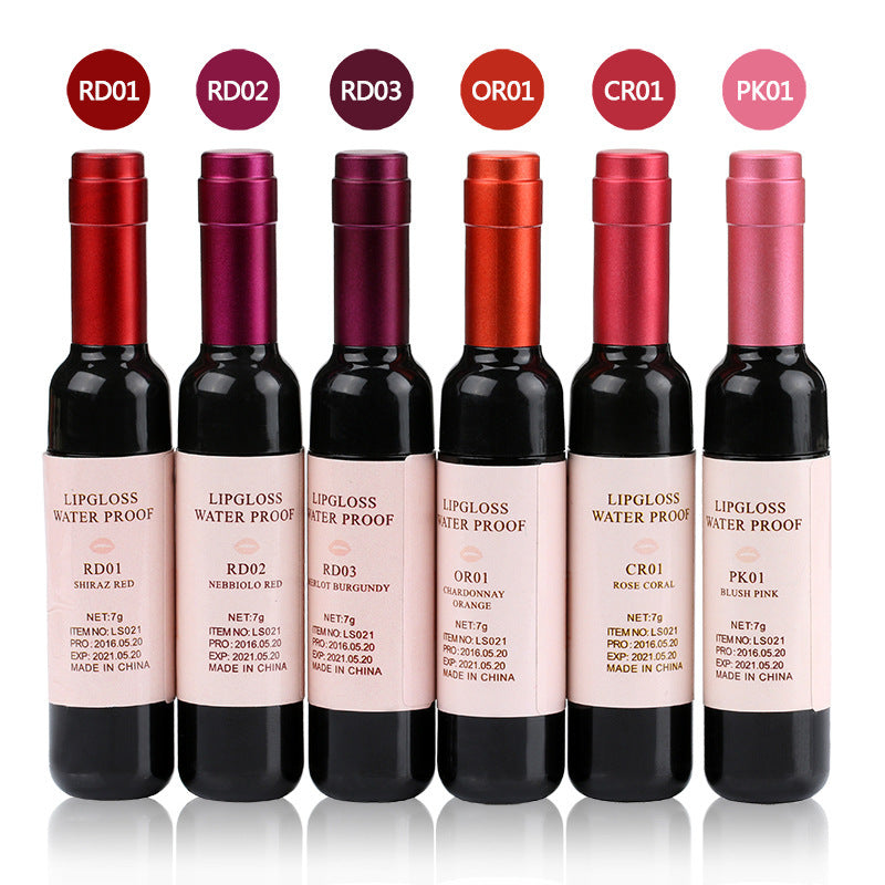 Wholesale 6 Colors Matte Liquid Lipstick Wine Lip Tint Waterproof Moisturizing Long Lasting Lip Gloss Mini Makeup Lipsticks