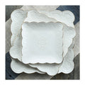Wholesale Luxury Ceramic Dinnerware Sets with Gold Trim Square and Round Pattern Plates Luxury Dessert Plate