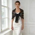 YouLaPan VG91 Popular Women's Cape One Piece Pearl Tulle Crop Top Wedding Party Evening Gown Shawl Bridal Bolero
