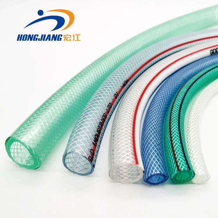 Professional Agricultural PVC Fiber Reinforced Hose 1/6''-2'' Flexible Braided High Pressure Non-Toxic ISO Certified 10-20m